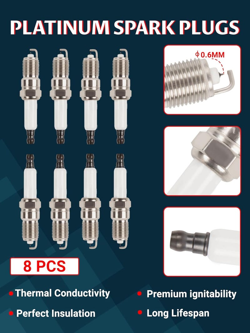 Ntoauto 9748HH 10mm Spark Plug Wires with Heat Shields + 41-962 Iridium Platinum Spark Plugs Compatible with 99-06 Escalade Silverado Suburban Tahoe Sierra Yukon 4.8 5.3 6.0L, Red - Image 4